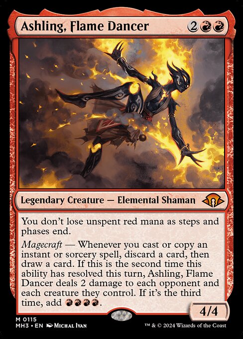 Ashling, Flame Dancer - Modern Horizons 3 (#115) - Illustrated by Michal Ivan - Magic: The Gathering Card