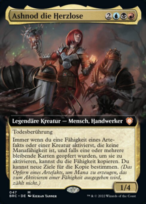 Ashnod die Herzlose (Ashnod the Uncaring) - The Brothers' War Commander (#47) - Illustrated by Kieran Yanner - Magic: The Gathering Card