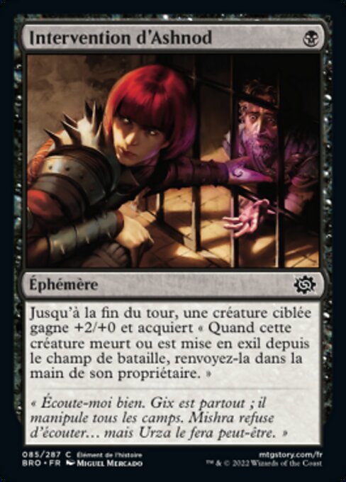 阿士诺的干预 (Ashnod's Intervention) - The Brothers' War (#85) - Illustrated by Miguel Mercado - Magic: The Gathering Card