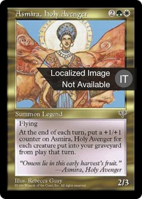 Asmira, Vendicatrice Sacra (Asmira, Holy Avenger) - Mirage (#256) - Illustrated by Rebecca Guay - Magic: The Gathering Card