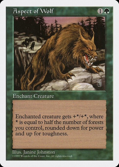 Aspect of Wolf - Fifth Edition (#278) - Illustrated by Janine Johnston - Magic: The Gathering Card