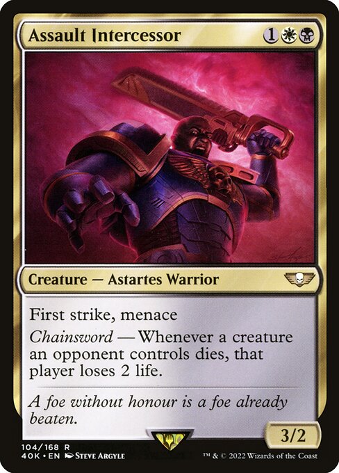 Assault Intercessor - Warhammer 40,000 Commander (#104) - Illustrated by Steve Argyle - Magic: The Gathering Card