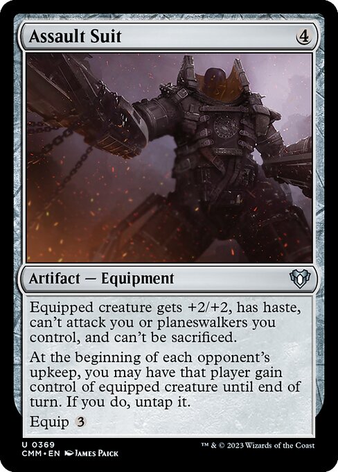 Assault Suit - Commander Masters (#369) - Illustrated by James Paick - Magic: The Gathering Card