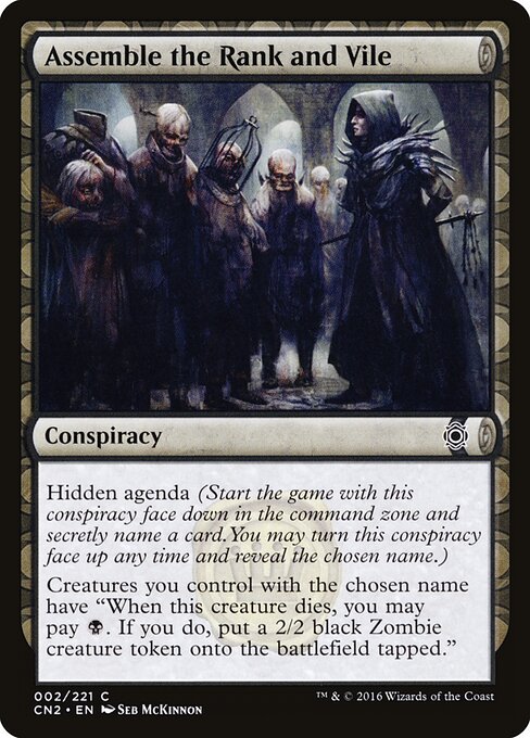 雑兵の召集 (Assemble the Rank and Vile) - Conspiracy: Take the Crown (#2) - Illustrated by Seb McKinnon - Magic: The Gathering Card