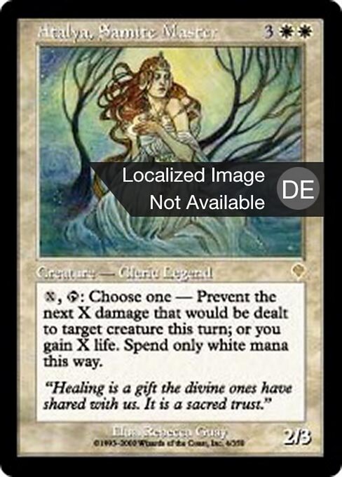 Atalya, Sanadora Maestra (Atalya, Samite Master) - Invasion (#4) - Illustrated by Rebecca Guay - Magic: The Gathering Card