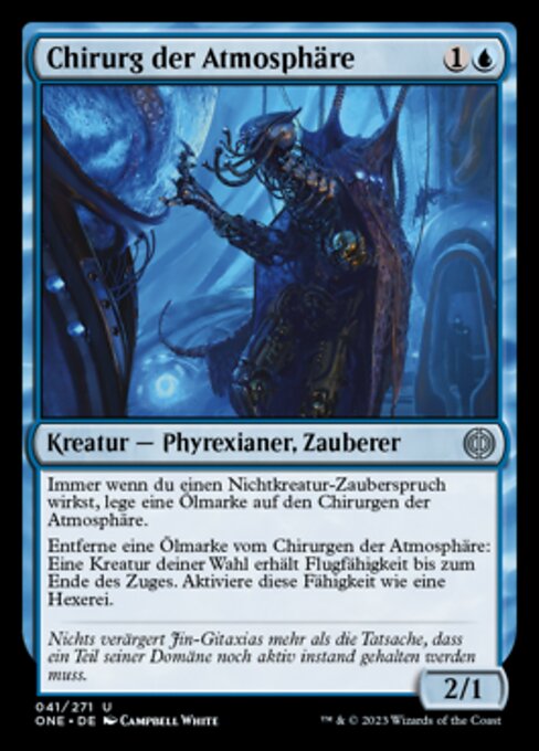 Chirurg der Atmosphäre (Atmosphere Surgeon) - Phyrexia: All Will Be One (#41) - Illustrated by Campbell White - Magic: The Gathering Card