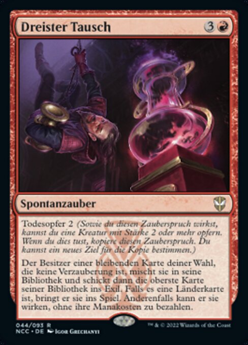 Cambio audaz (Audacious Swap) - New Capenna Commander (#44) - Illustrated by Igor Grechanyi - Magic: The Gathering Card