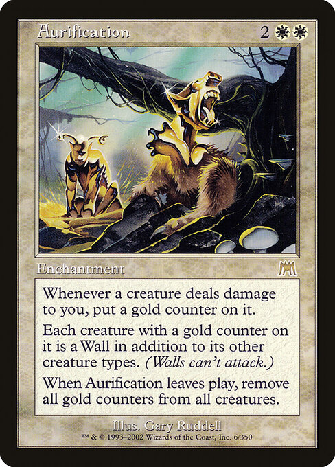 黄金化 (Aurification) - Onslaught (#6) - Illustrated by Gary Ruddell - Magic: The Gathering Card