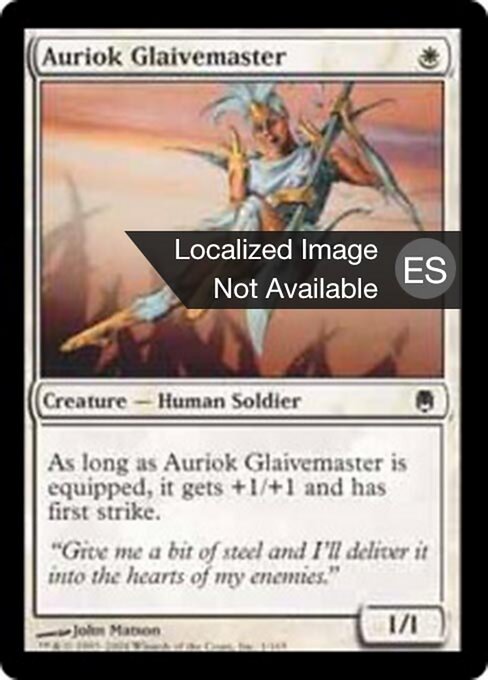 Aurioque Mestre do Gládio (Auriok Glaivemaster) - Darksteel (#1) - Illustrated by John Matson - Magic: The Gathering Card