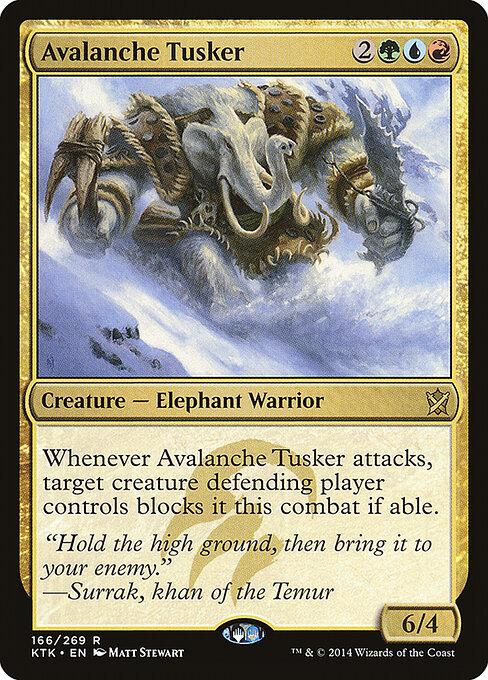 Avalanche Tusker - Khans of Tarkir (#166) - Illustrated by Matt Stewart - Magic: The Gathering Card