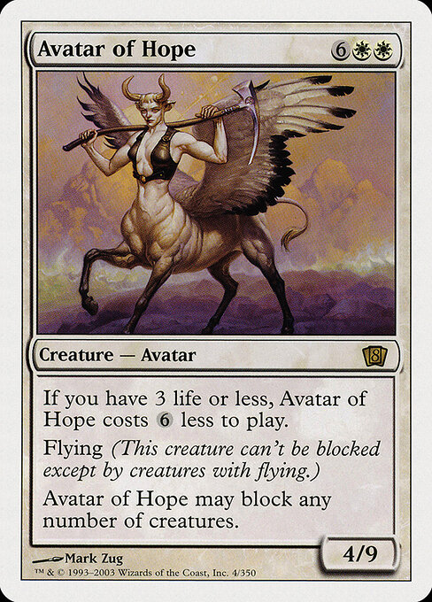 Avatar of Hope - Eighth Edition Magic card