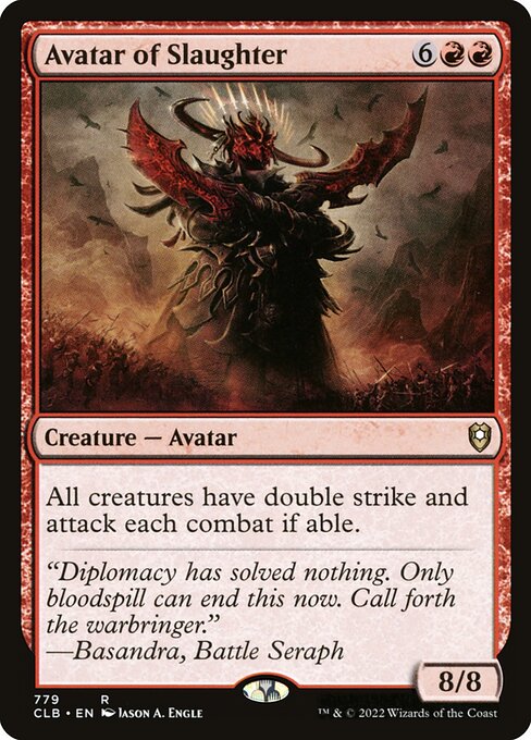 Avatar de la masacre (Avatar of Slaughter) - Commander Legends: Battle for Baldur's Gate (#779) - Illustrated by Jason A. Engle - Magic: The Gathering Card
