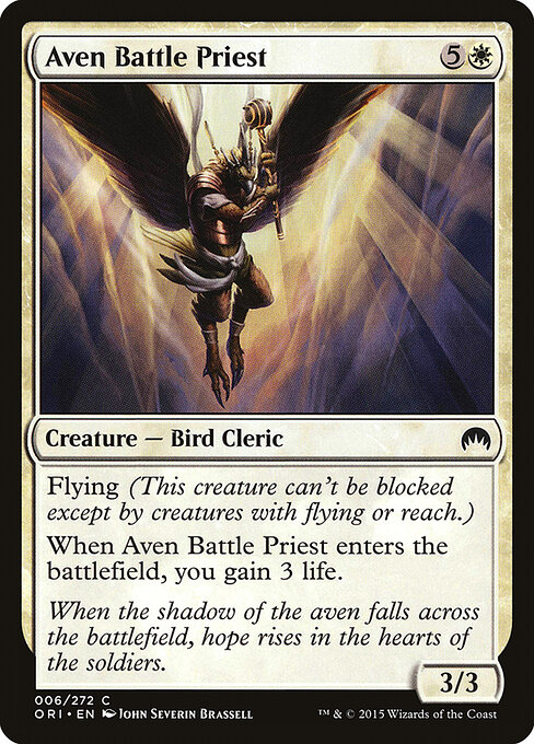 Aven Battle Priest - Magic Origins (#6) - Illustrated by John Severin Brassell - Magic: The Gathering Card
