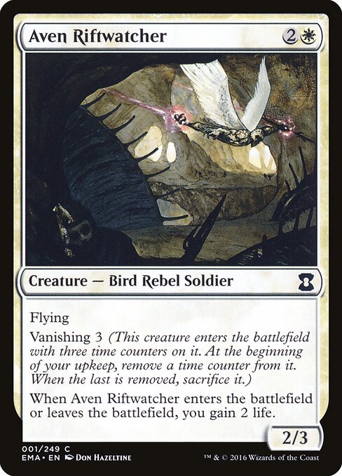 エイヴンの裂け目追い (Aven Riftwatcher) - Eternal Masters (#1) - Illustrated by Don Hazeltine - Magic: The Gathering Card