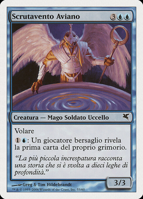 Scrutavento Aviano (Aven Windreader) - Salvat 2005 (#H53) - Illustrated by Greg Hildebrandt - Magic: The Gathering Card