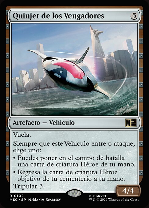 Quinjet des Vengeurs (Avengers Quinjet) - Marvel Super Heroes Commander (#426) - Illustrated by Maxim Ruabtsev - Magic: The Gathering Card