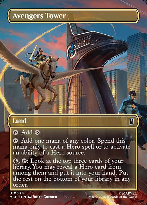 Avengers Tower - Marvel Super Heroes (#334) - Illustrated by Johan Grenier - Magic: The Gathering Card