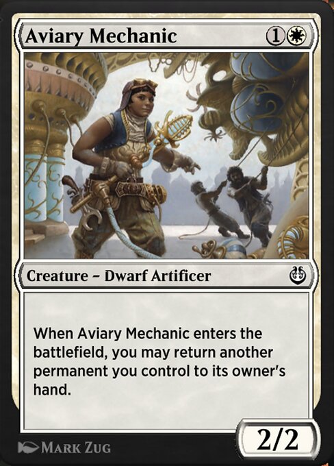 Mechanikerin des Aviariums (Aviary Mechanic) - Kaladesh (#6) - Illustrated by Mark Zug - Magic: The Gathering Card