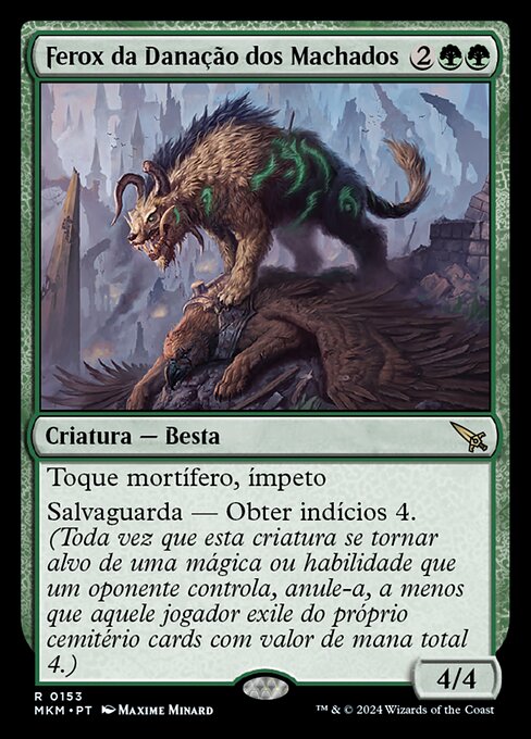 Férox de Fléaudhache (Axebane Ferox) - Murders at Karlov Manor (#153) - Illustrated by Maxime Minard - Magic: The Gathering Card