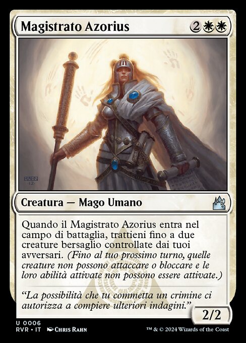 Azorius-Justiziarin (Azorius Justiciar) - Ravnica Remastered (#6) - Illustrated by Chris Rahn - Magic: The Gathering Card