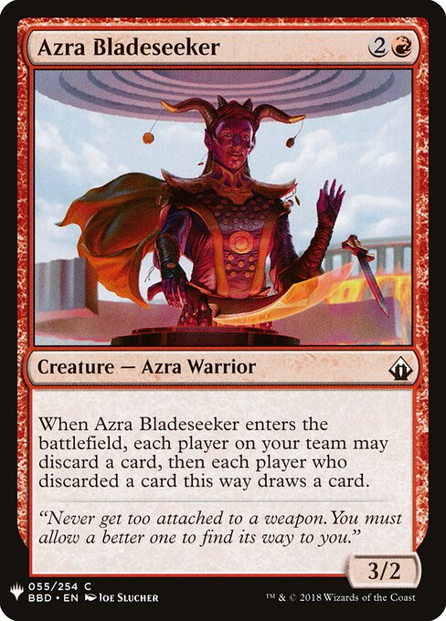アズラの求刃者 (Azra Bladeseeker) - Battlebond (#55) - Illustrated by Joe Slucher - Magic: The Gathering Card