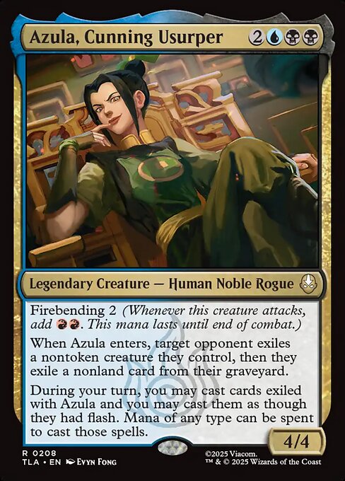 Azula, Cunning Usurper - Avatar: The Last Airbender (#208) - Illustrated by Evyn Fong - Magic: The Gathering Card