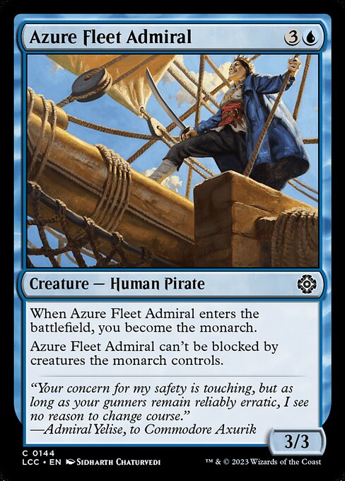 Azure Fleet Admiral - The Lost Caverns of Ixalan Commander (#144) - Illustrated by Sidharth Chaturvedi - Magic: The Gathering Card