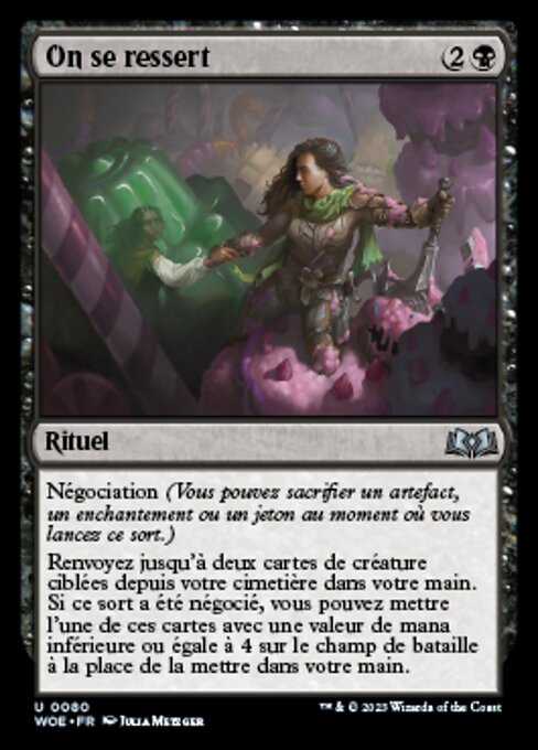 Regresar a por más (Back for Seconds) - Wilds of Eldraine (#80) - Illustrated by Julia Metzger - Magic: The Gathering Card