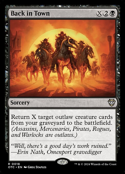Back in Town - Outlaws of Thunder Junction Commander Magic card