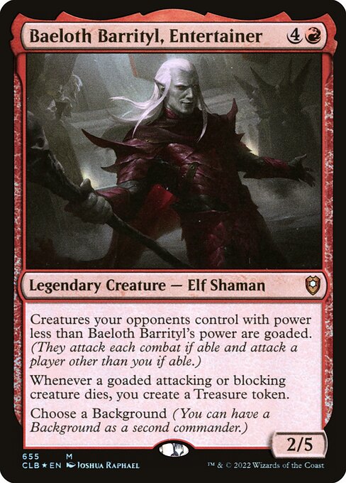 Baeloth Barrityl, Entertainer - Commander Legends: Battle for Baldur's Gate Magic card