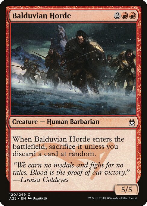 Balduvian Horde - Masters 25 (#120) - Illustrated by Daarken - Magic: The Gathering Card