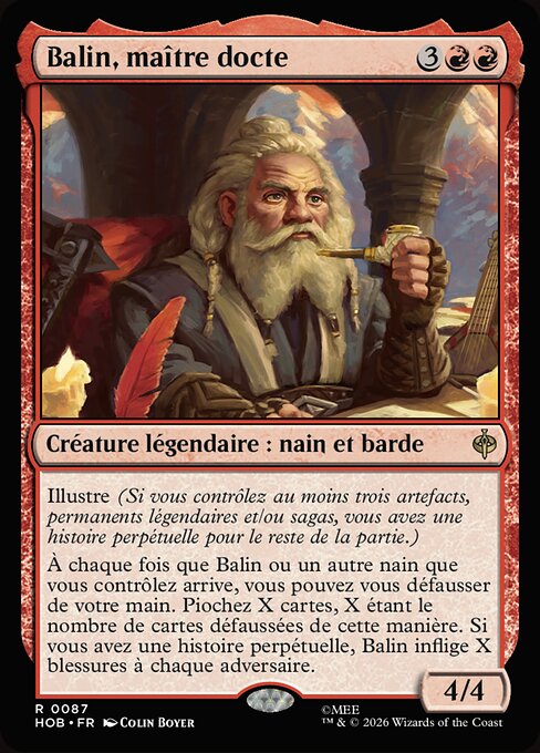 Balin, maître docte (Balin, Loremaster) - The Hobbit (#87) - Illustrated by Colin Boyer - Magic: The Gathering Card