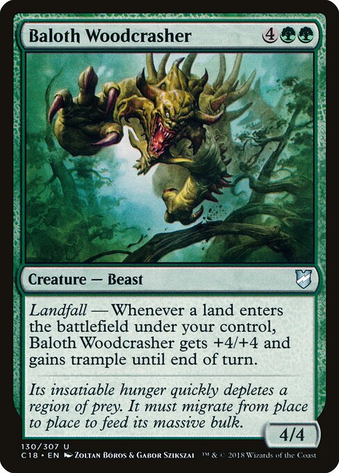 Baloth Woodcrasher - Commander 2018 (#130) - Illustrated by Zoltan Boros & Gabor Szikszai - Magic: The Gathering Card