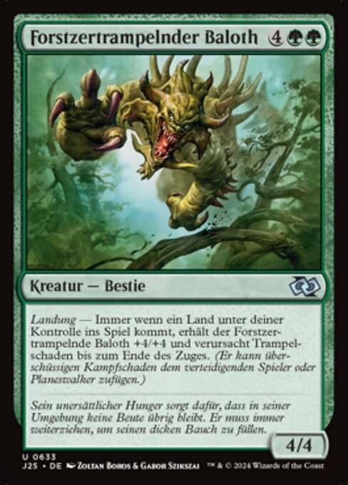 Forstzertrampelnder Baloth (Baloth Woodcrasher) - Foundations Jumpstart (#633) - Illustrated by Zoltan Boros & Gabor Szikszai - Magic: The Gathering Card