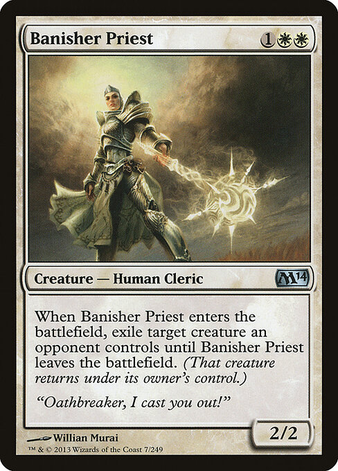 Prêtresse bannisseuse (Banisher Priest) - Game Night: Free-for-All (#7) - Illustrated by Willian Murai - Magic: The Gathering Card