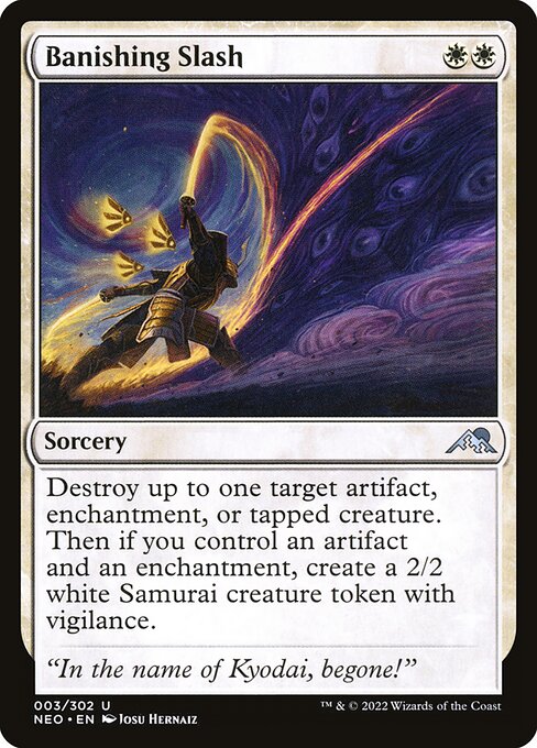 Banishing Slash - Kamigawa: Neon Dynasty (#3) - Illustrated by Josu Hernaiz - Magic: The Gathering Card