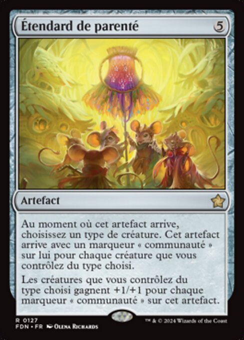Vessillo dell'Affinità (Banner of Kinship) - Foundations (#352) - Illustrated by Chris Seaman - Magic: The Gathering Card