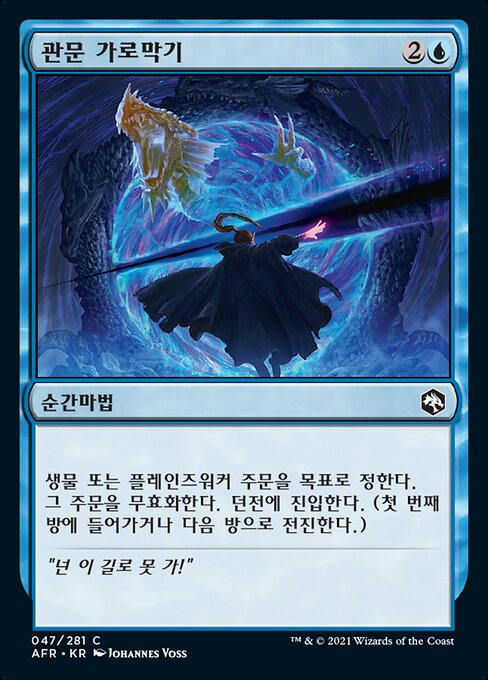 관문 가로막기 (Bar the Gate) - Adventures in the Forgotten Realms (#47) - Illustrated by Johannes Voss - Magic: The Gathering Card