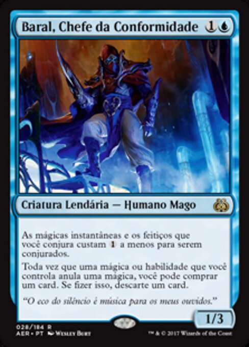 Baral, Chefe da Conformidade (Baral, Chief of Compliance) - Aether Revolt (#28) - Illustrated by Wesley Burt - Magic: The Gathering Card