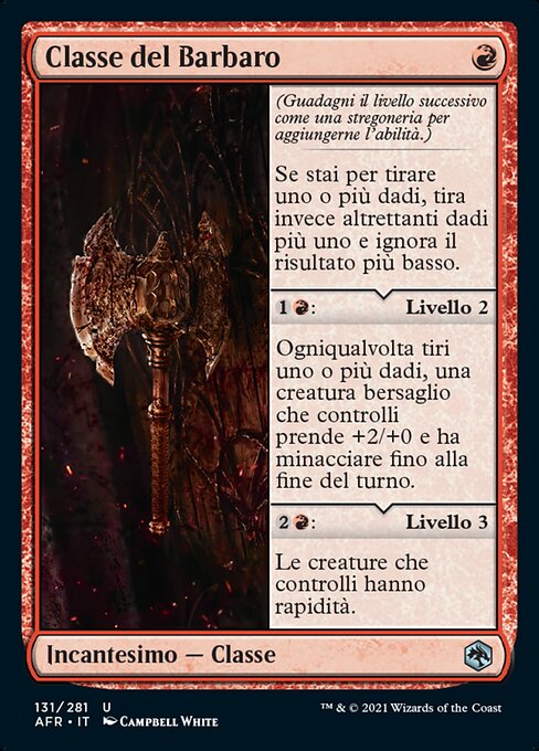 Klasse der Barbaren (Barbarian Class) - Adventures in the Forgotten Realms (#131) - Illustrated by Campbell White - Magic: The Gathering Card