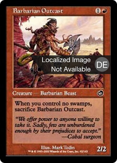 Barbarian Outcast - Torment (#92) - Illustrated by Mark Tedin - Magic: The Gathering Card