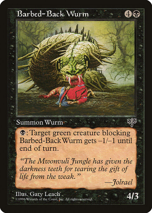 Barbed-Back Wurm - Mirage Magic card