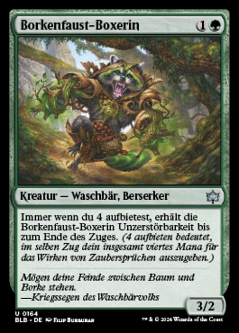 Borkenfaust-Boxerin (Bark-Knuckle Boxer) - Bloomburrow (#164) - Illustrated by Filip Burburan - Magic: The Gathering Card