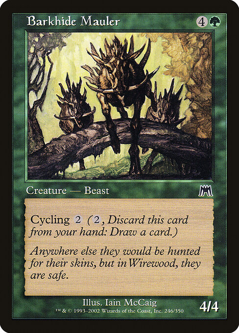 Destrozador cuerocorteza (Barkhide Mauler) - Onslaught (#246) - Illustrated by Iain McCaig - Magic: The Gathering Card