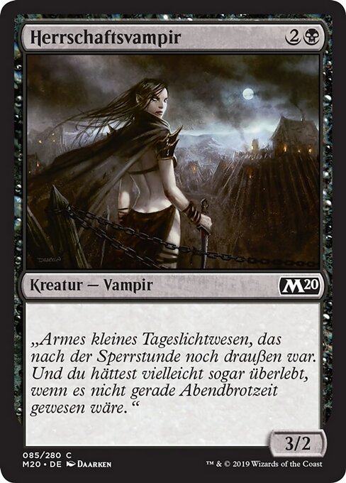 Вампир Баронских Владений (Barony Vampire) - Core Set 2020 (#85) - Illustrated by Daarken - Magic: The Gathering Card