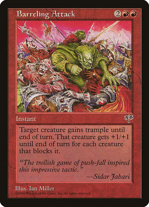 Rollender Angriff (Barreling Attack) - Mirage (#157) - Illustrated by Ian Miller - Magic: The Gathering Card