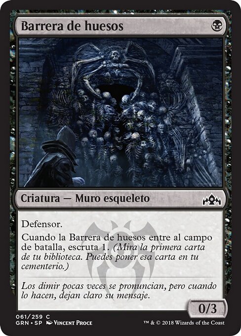 Barriera d'Ossa (Barrier of Bones) - Guilds of Ravnica (#61) - Illustrated by Vincent Proce - Magic: The Gathering Card