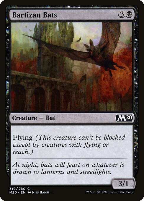 Bartizan Bats - Core Set 2020 (#319) - Illustrated by Nils Hamm - Magic: The Gathering Card