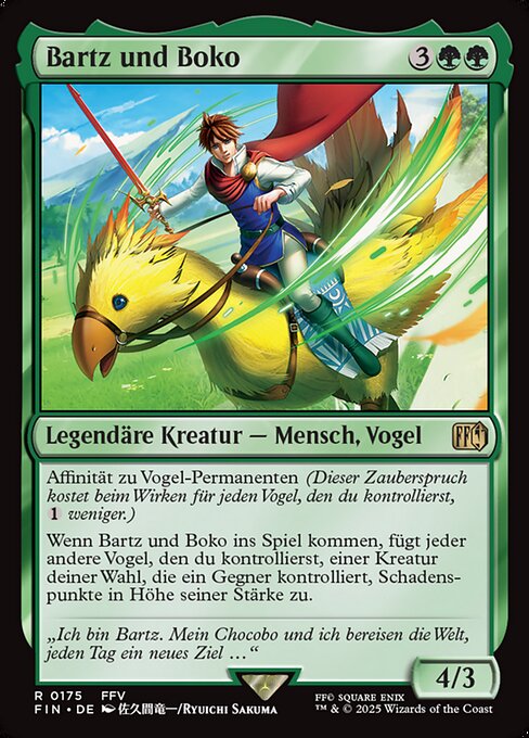 Bartz und Boko (Bartz and Boko) - Final Fantasy (#175) - Illustrated by Ryuichi Sakuma - Magic: The Gathering Card