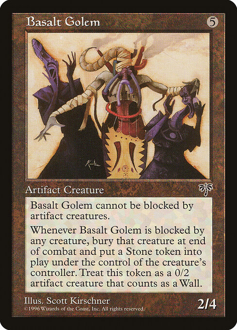 Basalt Golem - Mirage Magic card